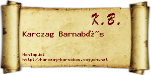 Karczag Barnabás névjegykártya