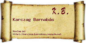 Karczag Barnabás névjegykártya